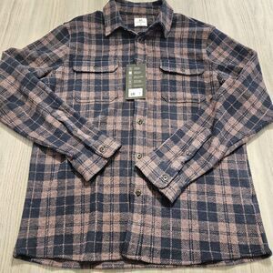NEW 7 Diamonds Generation Soft‎ Flannel Shirt M Burgundy Plaid Stretch NWT